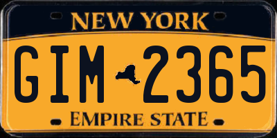 NY license plate GIM2365