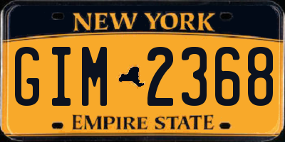 NY license plate GIM2368
