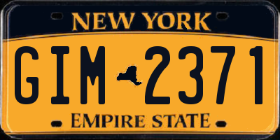 NY license plate GIM2371