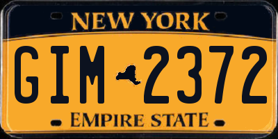 NY license plate GIM2372