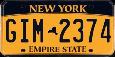 NY license plate GIM2374