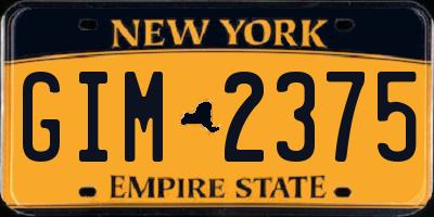 NY license plate GIM2375