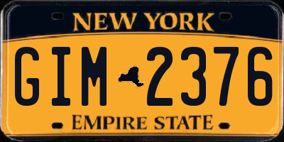 NY license plate GIM2376