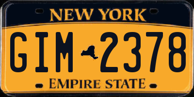 NY license plate GIM2378