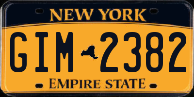NY license plate GIM2382
