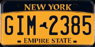 NY license plate GIM2385