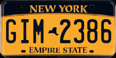 NY license plate GIM2386
