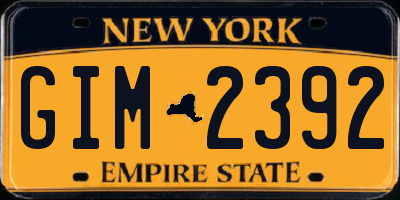 NY license plate GIM2392