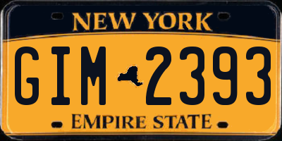 NY license plate GIM2393