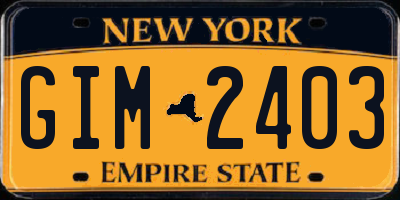 NY license plate GIM2403