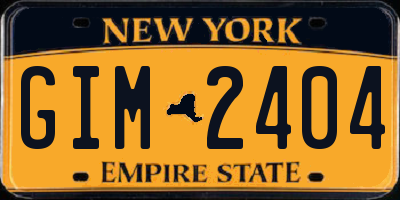 NY license plate GIM2404