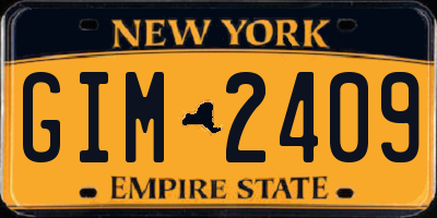 NY license plate GIM2409