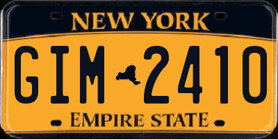 NY license plate GIM2410
