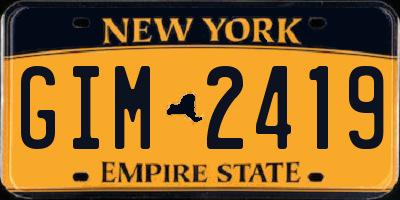 NY license plate GIM2419