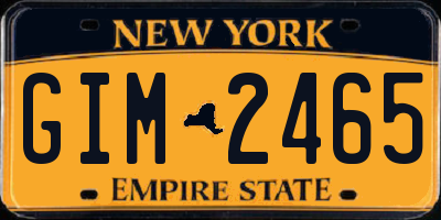 NY license plate GIM2465