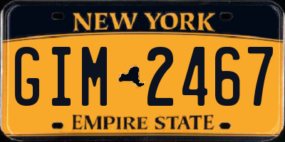 NY license plate GIM2467
