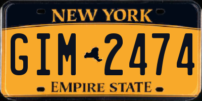 NY license plate GIM2474