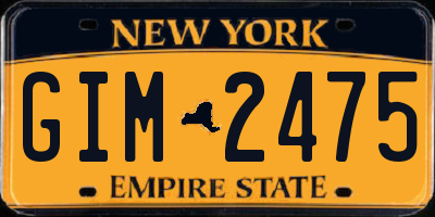 NY license plate GIM2475