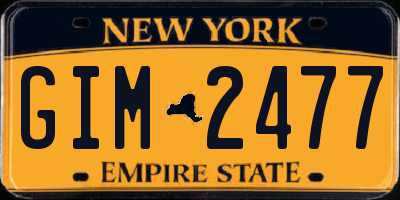 NY license plate GIM2477