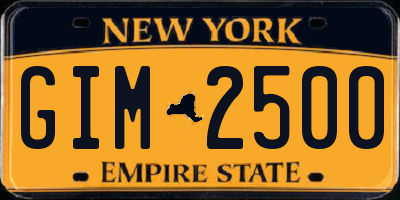 NY license plate GIM2500