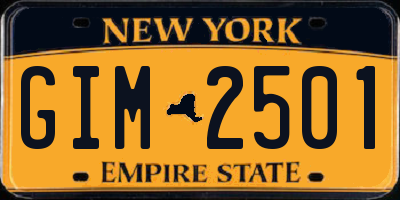 NY license plate GIM2501
