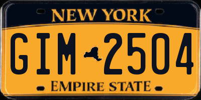 NY license plate GIM2504