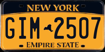 NY license plate GIM2507