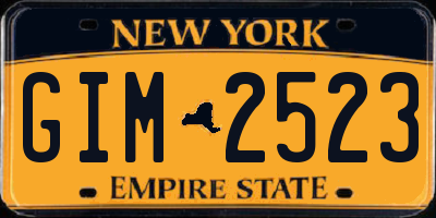 NY license plate GIM2523