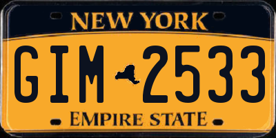 NY license plate GIM2533
