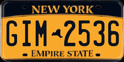 NY license plate GIM2536