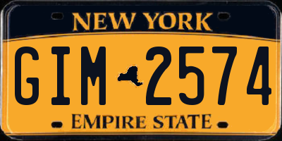 NY license plate GIM2574