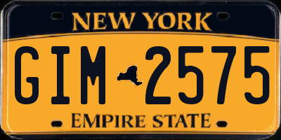 NY license plate GIM2575