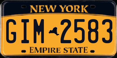 NY license plate GIM2583