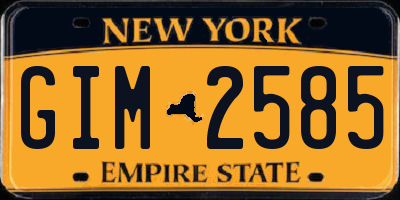NY license plate GIM2585