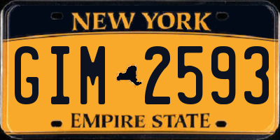 NY license plate GIM2593