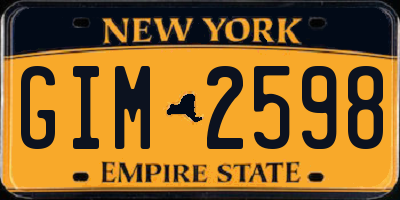 NY license plate GIM2598