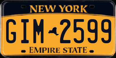 NY license plate GIM2599
