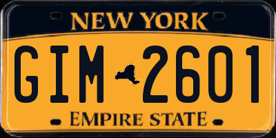 NY license plate GIM2601