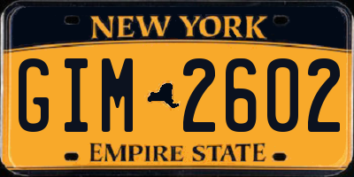 NY license plate GIM2602