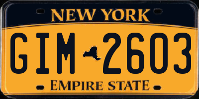 NY license plate GIM2603