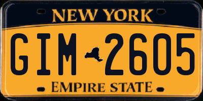 NY license plate GIM2605
