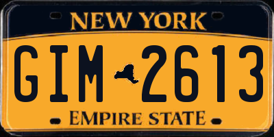 NY license plate GIM2613