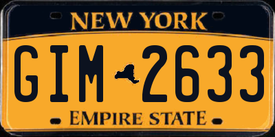 NY license plate GIM2633