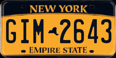 NY license plate GIM2643