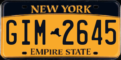NY license plate GIM2645