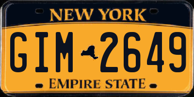 NY license plate GIM2649