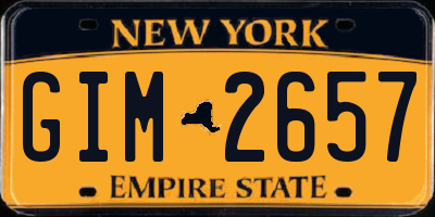 NY license plate GIM2657