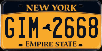 NY license plate GIM2668
