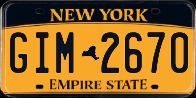 NY license plate GIM2670