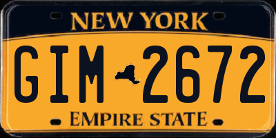 NY license plate GIM2672